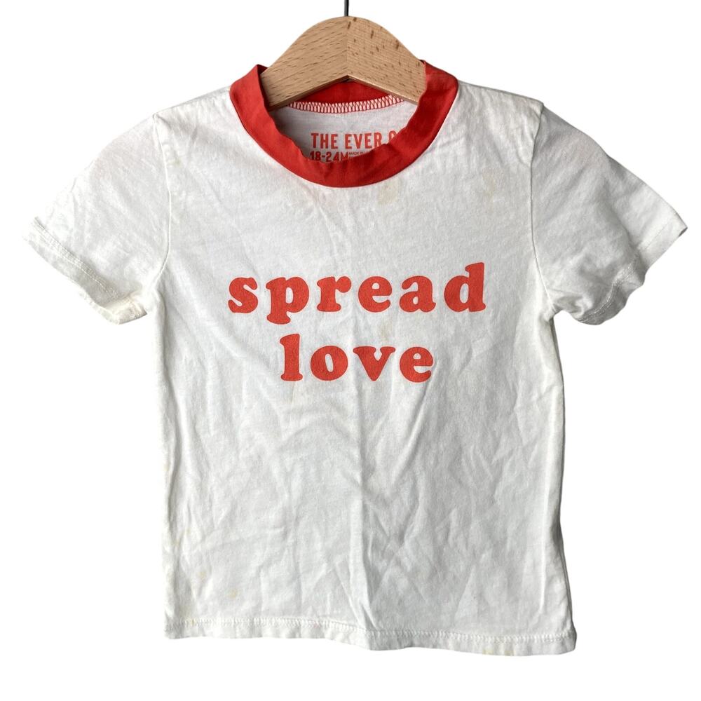 The Ever Co Spread Love Ringer Tee - White Red - 18-24M